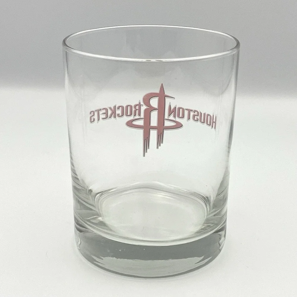 Houston Rockets NBA Rocks‎ Glass Lowball Whiskey Glass Barware 4.25
